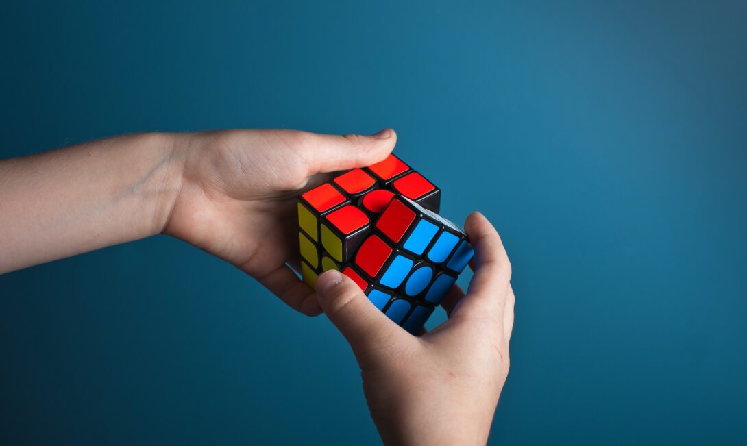 Rubik's cube nearly solved signaling the level of company's business intelligence
