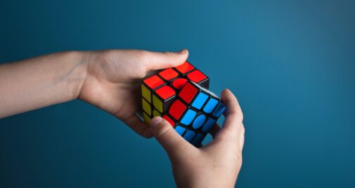 Rubik's cube nearly solved signaling the level of company's business intelligence