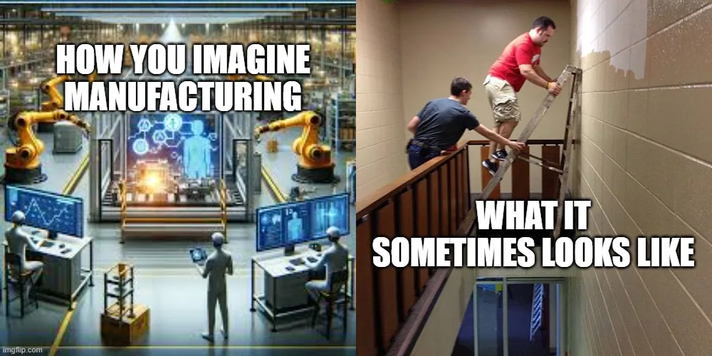 Manufacturing expectations versus reality meme