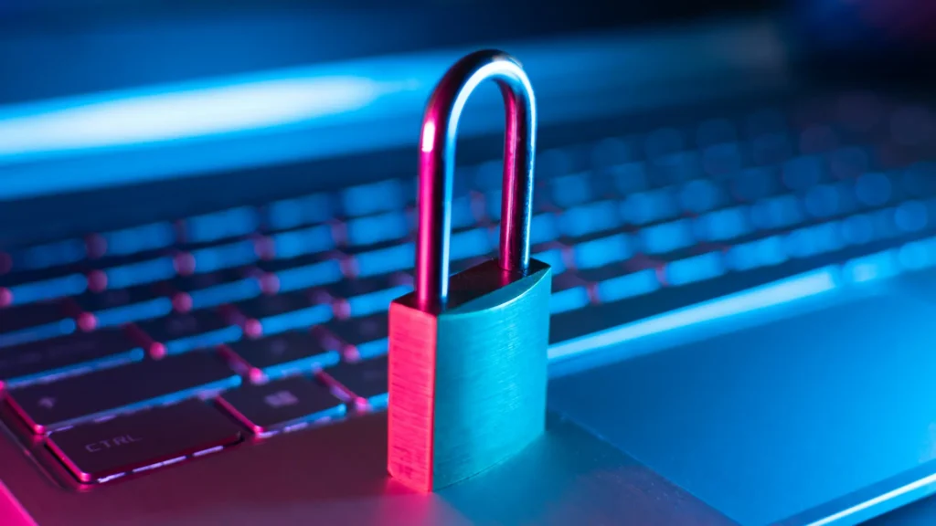A lock on a laptop signaling the best practices for protecting crown jewels
